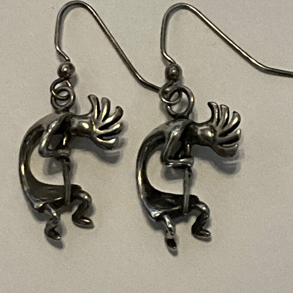 Masha Sterling Silver 3-D Kokopelli Earrings